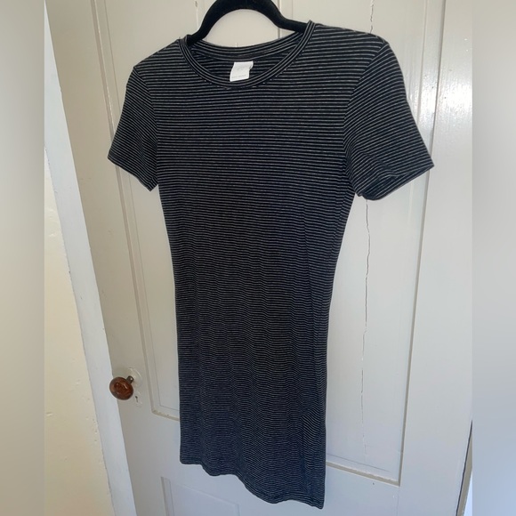 H&M Black White Striped Sheath Mini Dress Bodycon Grunge Punk Summer Y2K Cute - Picture 3 of 8